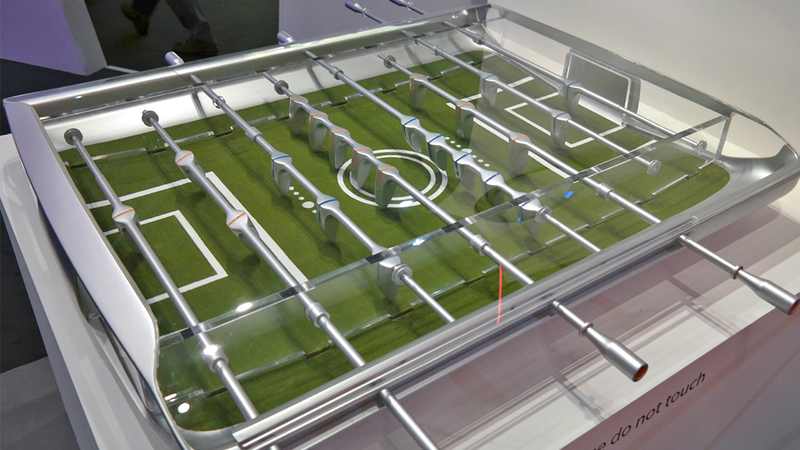 Illustration for article titled Ford Designed a Sleek Futuristic Foosball Table With Actual Grass Turf